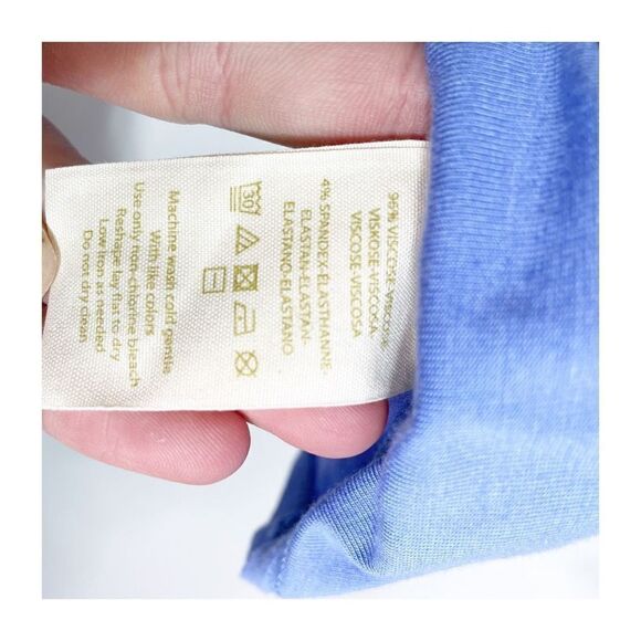 Free People Top Blouse Double Knot Off the Shoulder Blue Womens Small NEW - Picture 5 of 6